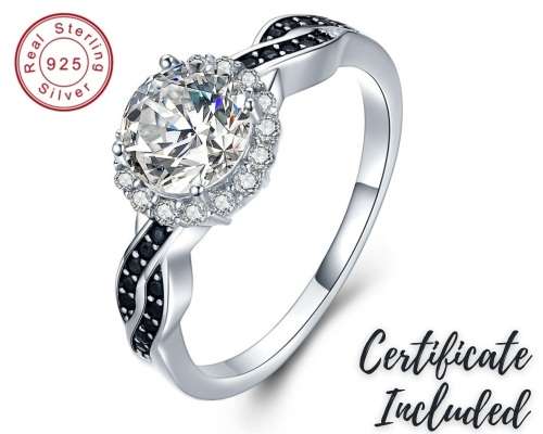 *1.5ct SOLID 925 STERLING SILVER INFINITY HALO RING*